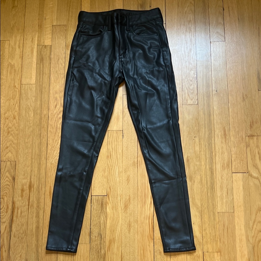 American Eagle Outfitters Black Leather Look Pants
